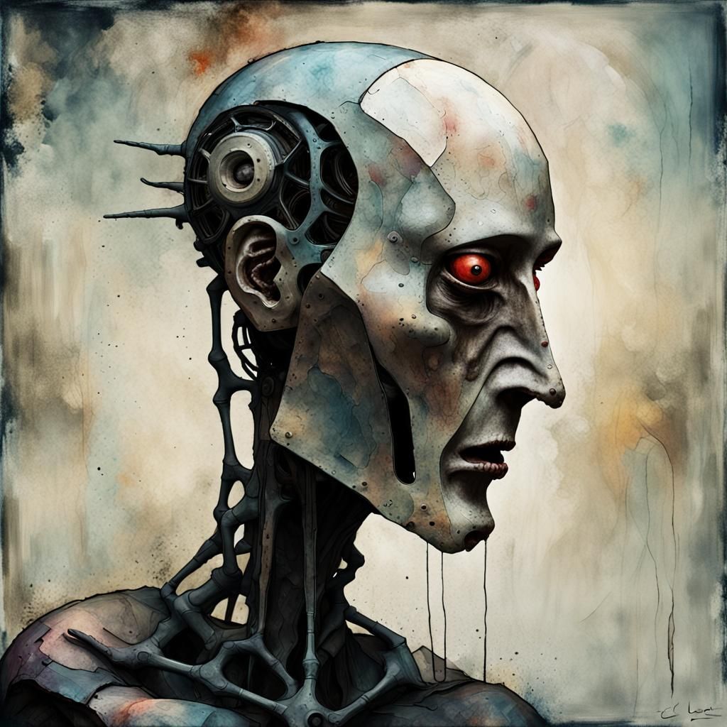 Uncanny Robot Priest in Surreal Style