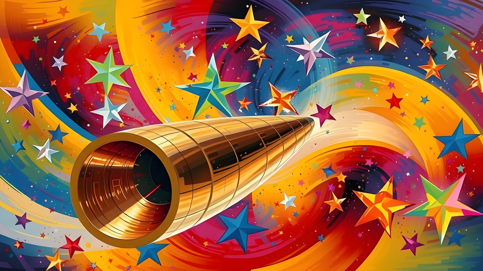 Reflective Cylinder Mirrors Kandinsky Stars in Cosmos