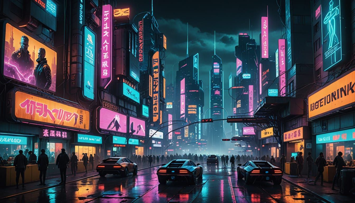 Cyberpunk Cityscape at Night