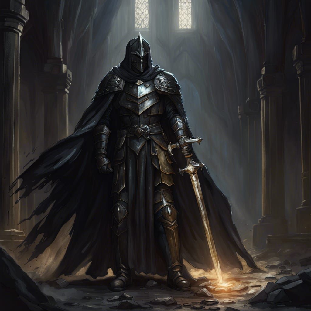 High Gothic Oathbreaker Knight in Dark Dungeon