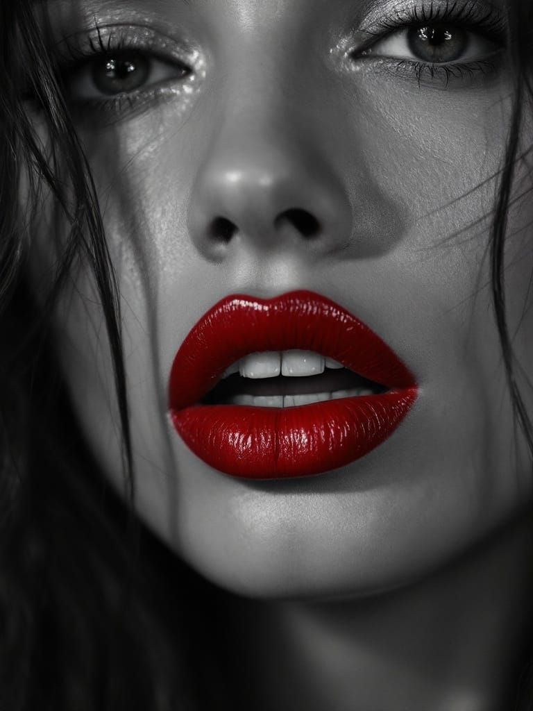 Monochromatic Beauty in Hyperrealistic Fashion Photography