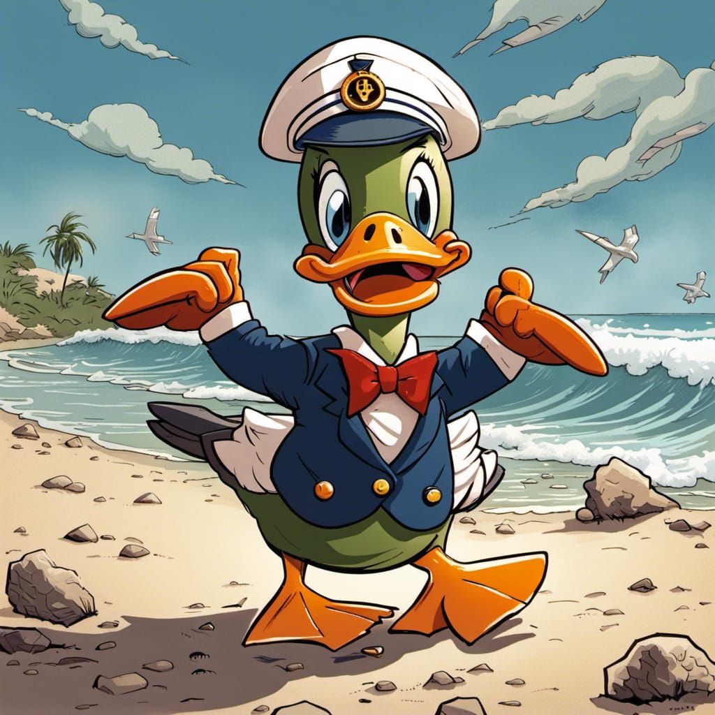 Cartoon Duck in Sailor Suit, Tex Avery Style