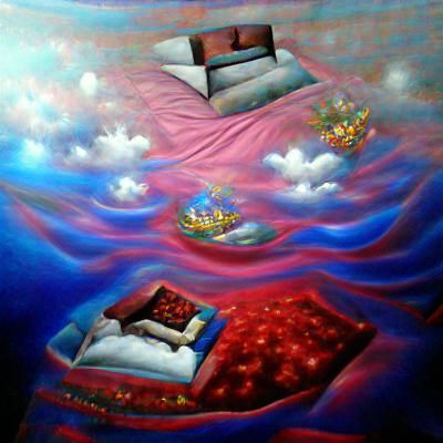Bed Floating on a Still Ocean