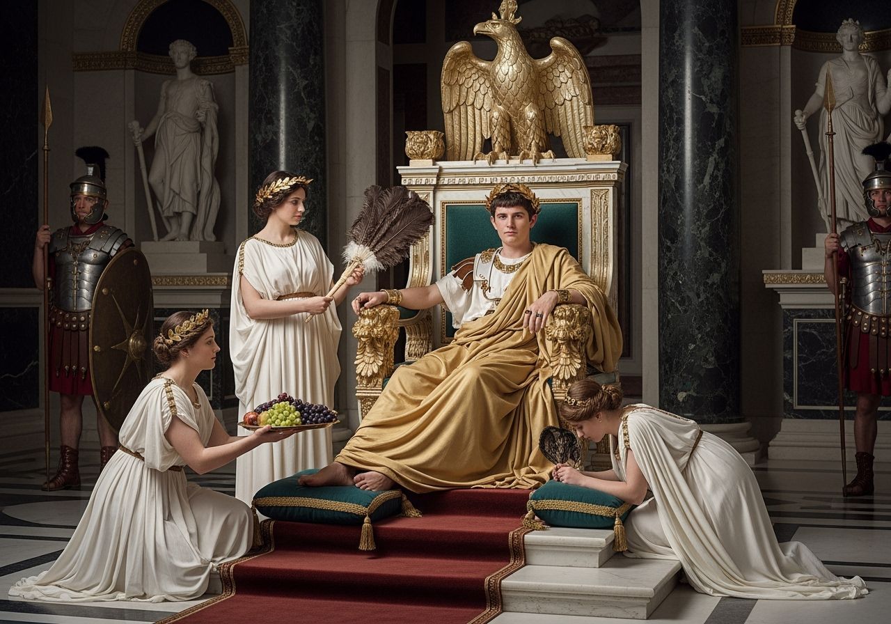 Emperor Caligula on His Lavish Throne