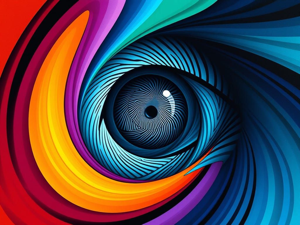 Vibrant Optical Illusion Eye Spiral