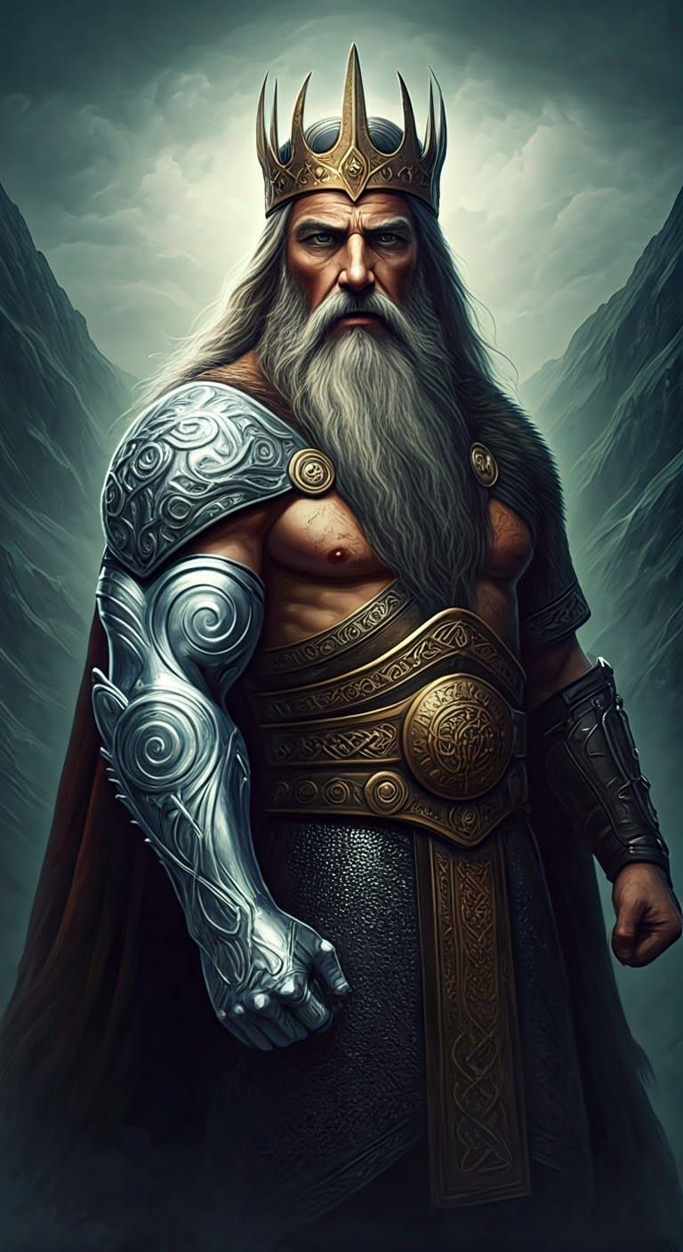 Majestic Nuada of the Silver Arm in Celtic Art