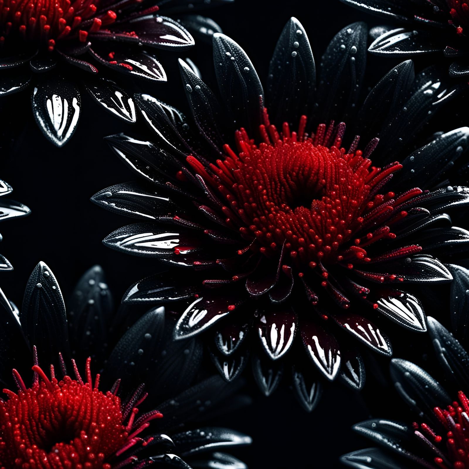 Dark Floral Horror in Hyperrealistic Style