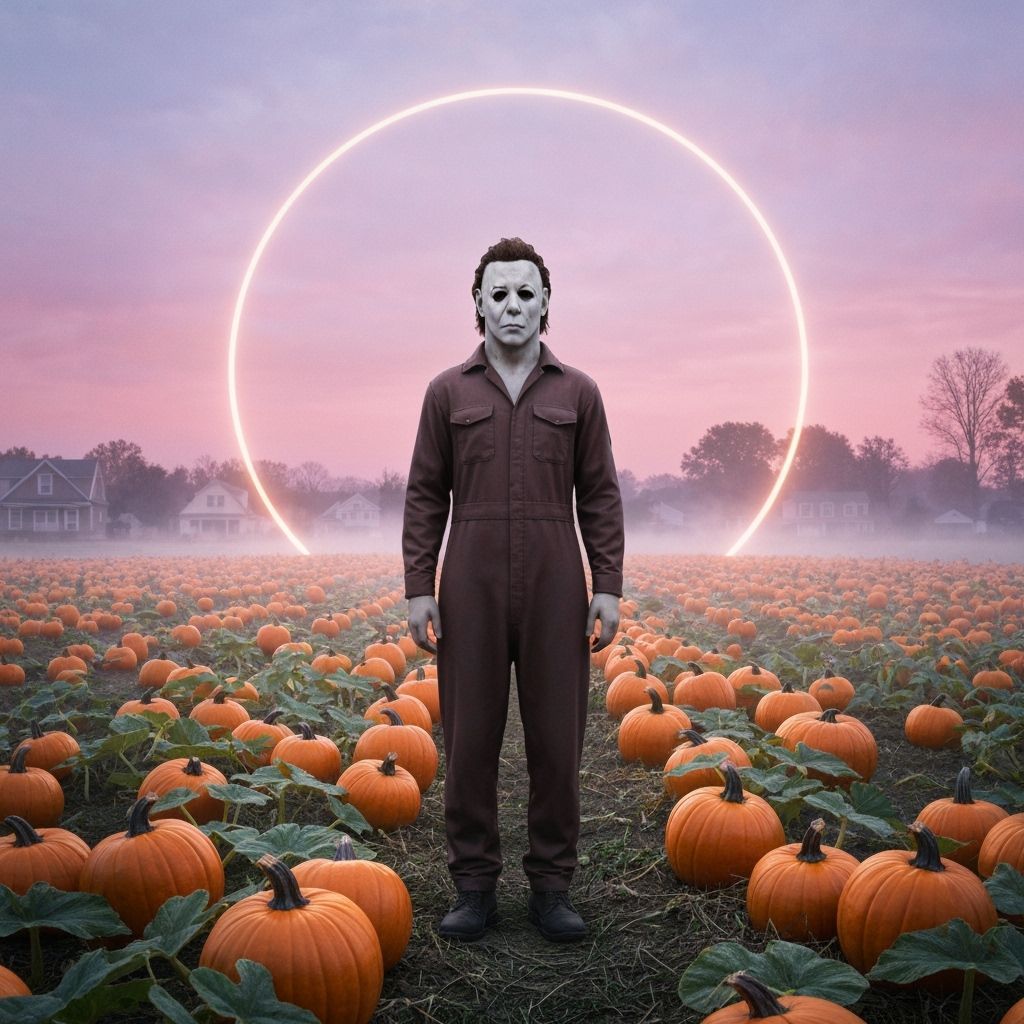 Michael Myers in Pumpkin Field: Gothic Fairytale Aesthetic