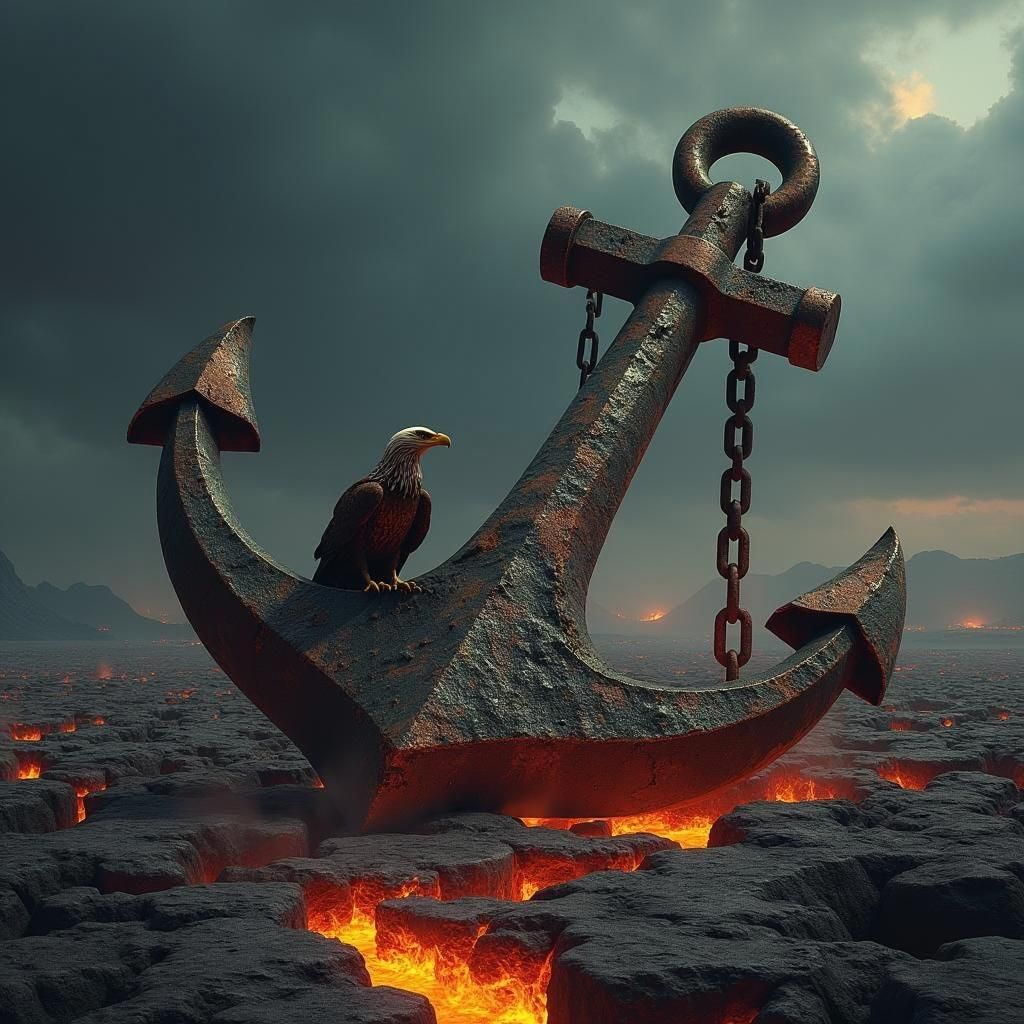 Fractured Earth: Rotting Eagle in a Fantasy Concept Art