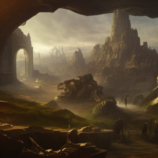 Fantastical Civil War Matte Painting in Deep Color