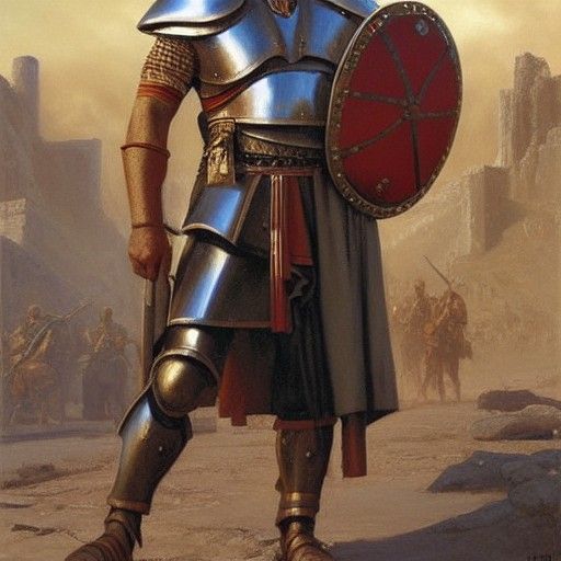 Hector at Troy Gates in Oil Painting Style