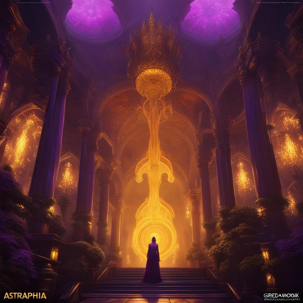 Astraphobia: Dark Fantasy Art in Purple and Yellow