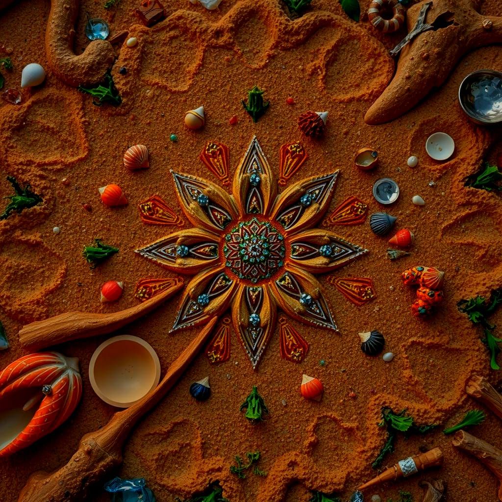 Vibrant Coastal Landscape with Intellectual Sphinxstone