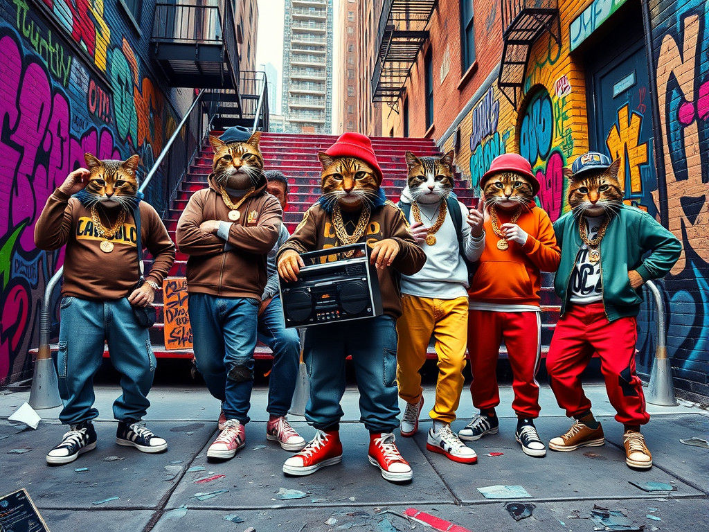 Cool Cats Rocking 80s Hip-Hop Style in New York