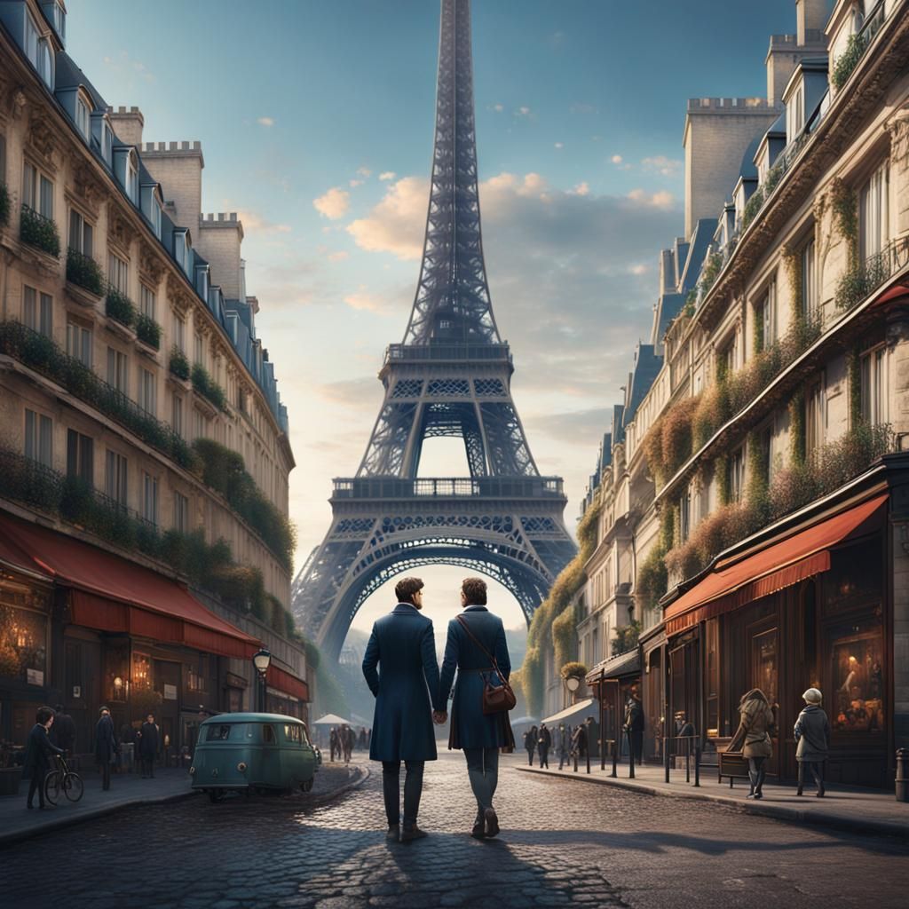 Greeting in Paris: Detailed Fantasy Concept Art