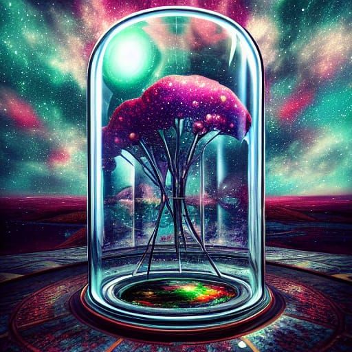 Cosmos in a Jar: Detailed Digital Fantasy Art