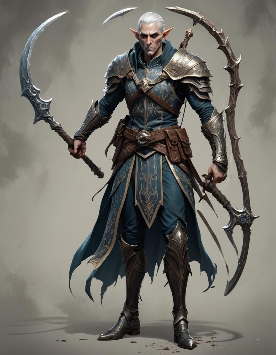 High-Elf Reaper Character Art in Detailed Matte Style