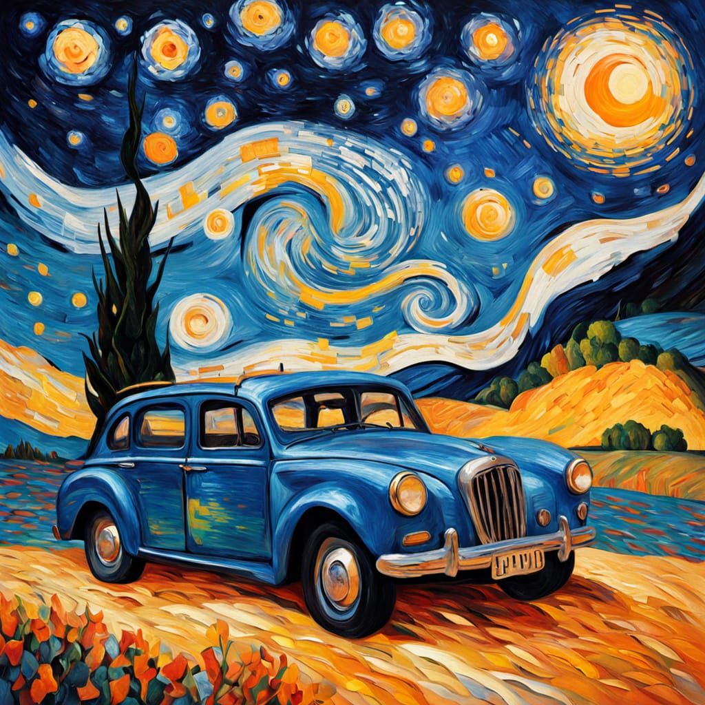 Haredi Singer in Van Gogh Style Night