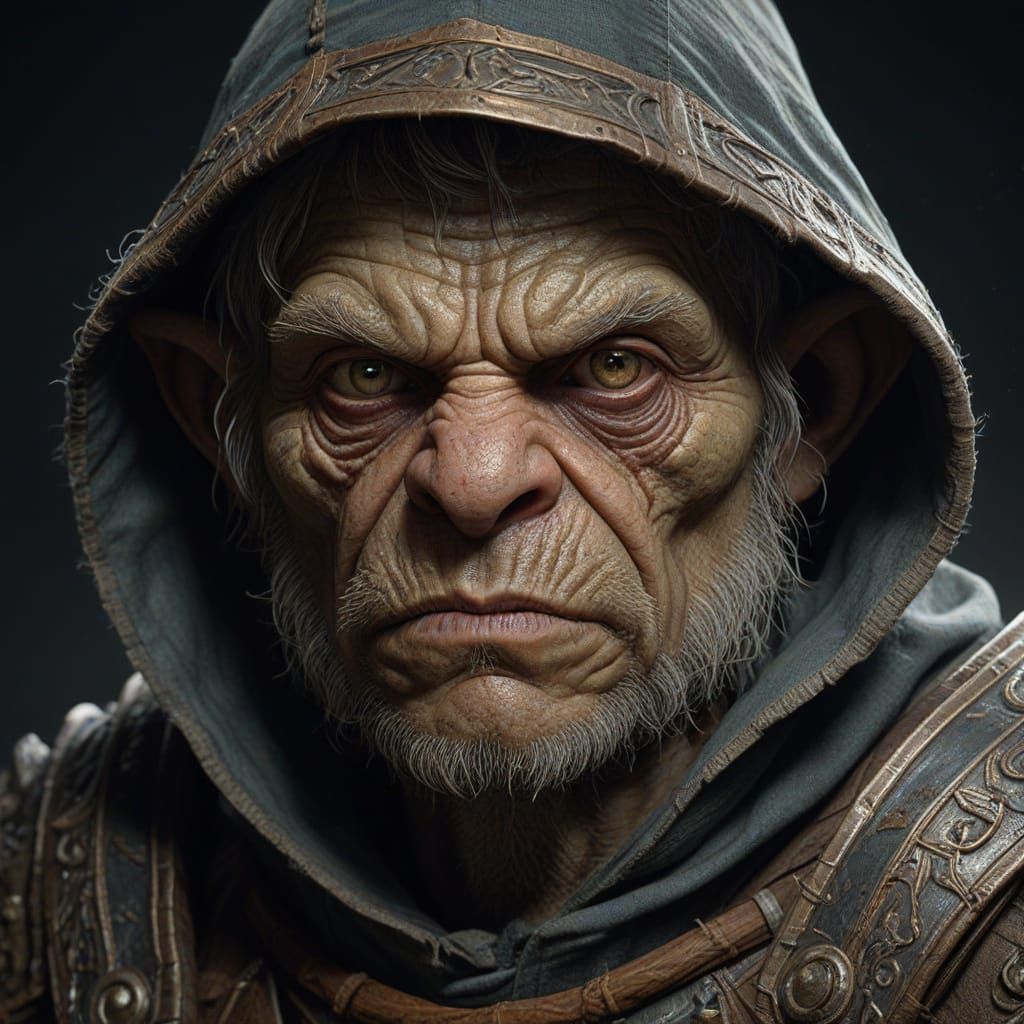Mysterious Goblin Warrior in Medieval Armor