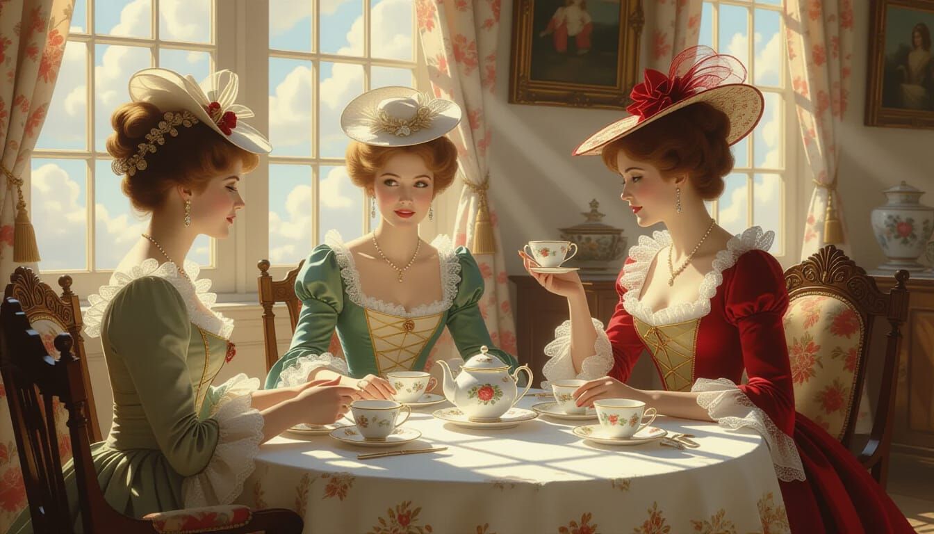 Elizabethan Tea Party Bathed in Heavenly Sunshine