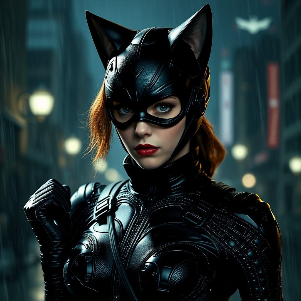 Catwoman in Gotham: A Film Noir Vision