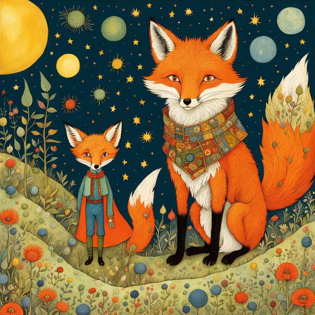 Little Prince and Fox: Intricate Art Style