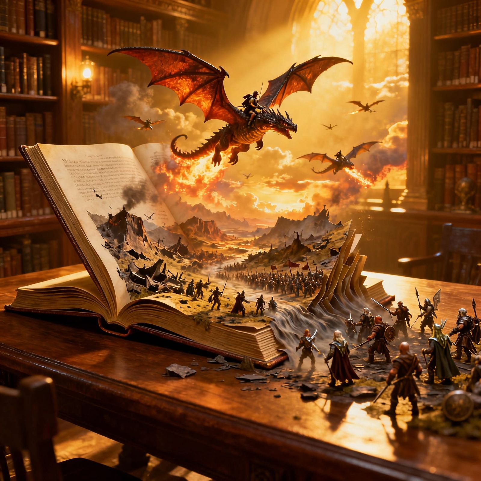 Magical Pop-Up Book Battle Scene