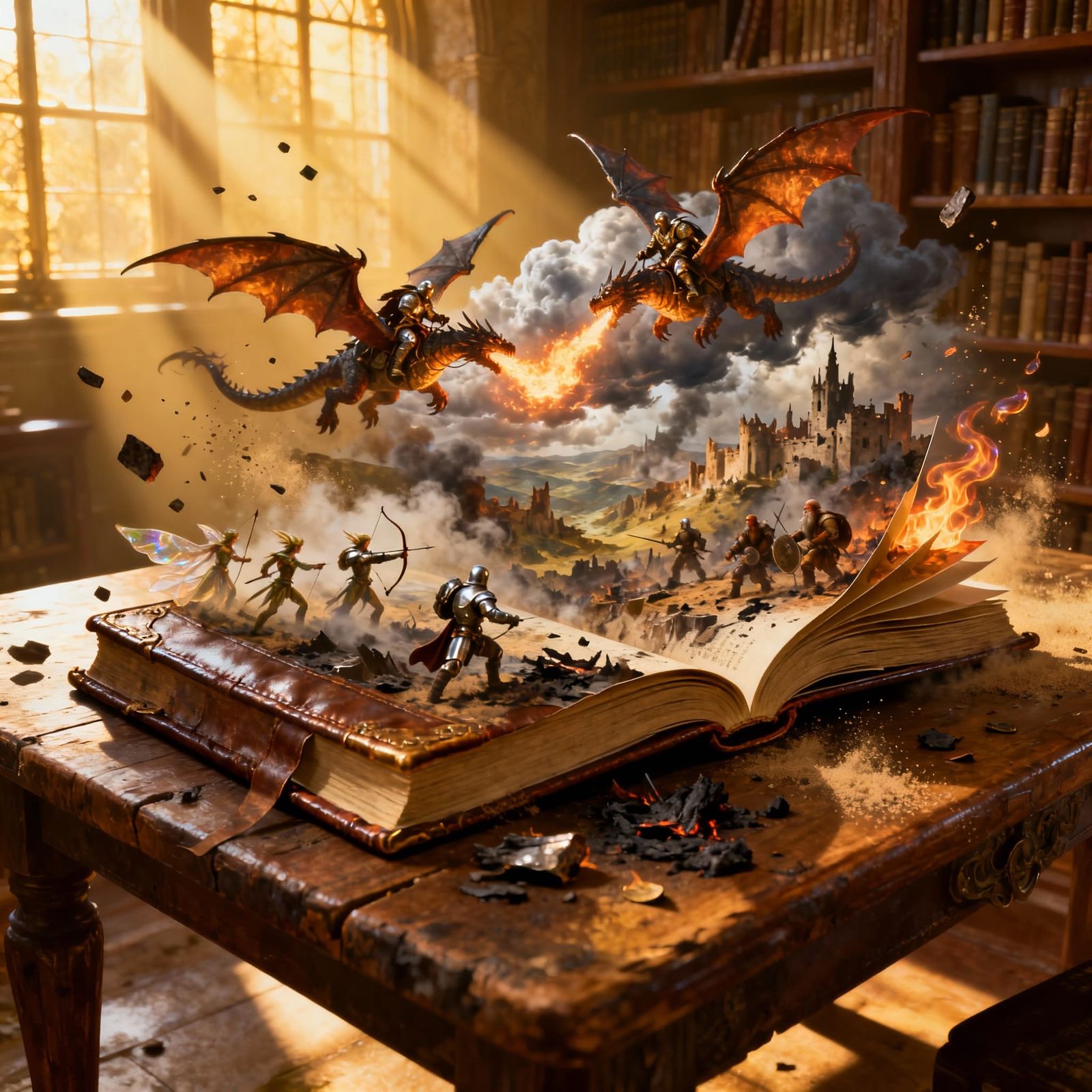 Magical Pop-Up Book Battle in Library