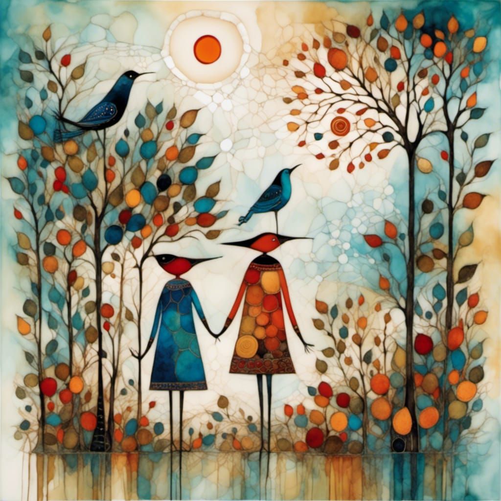 Friendship in Abstract Modern Art Style