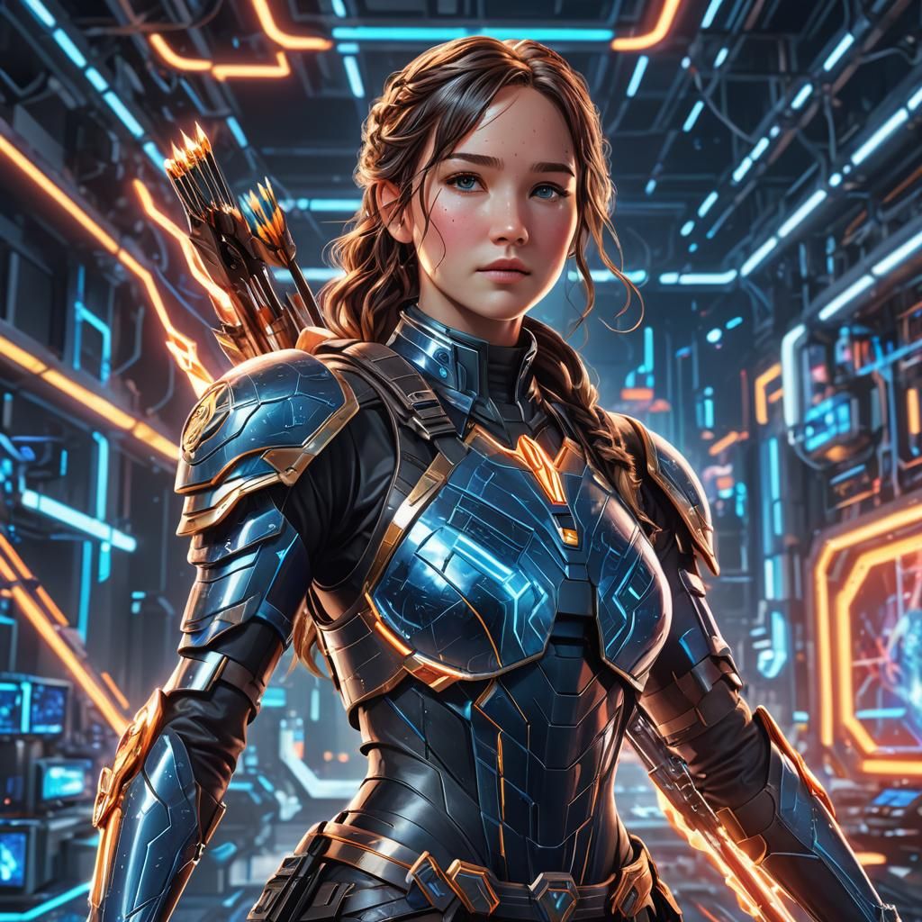 3D Anime Portrait in High-Tech Laboratory