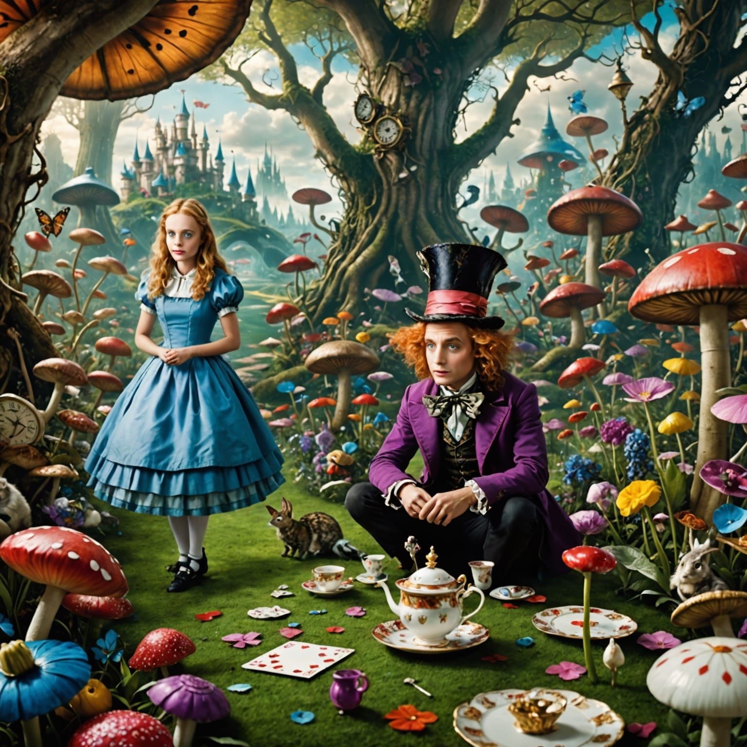 Whimsical Wonderland Scene in Fantasy Art