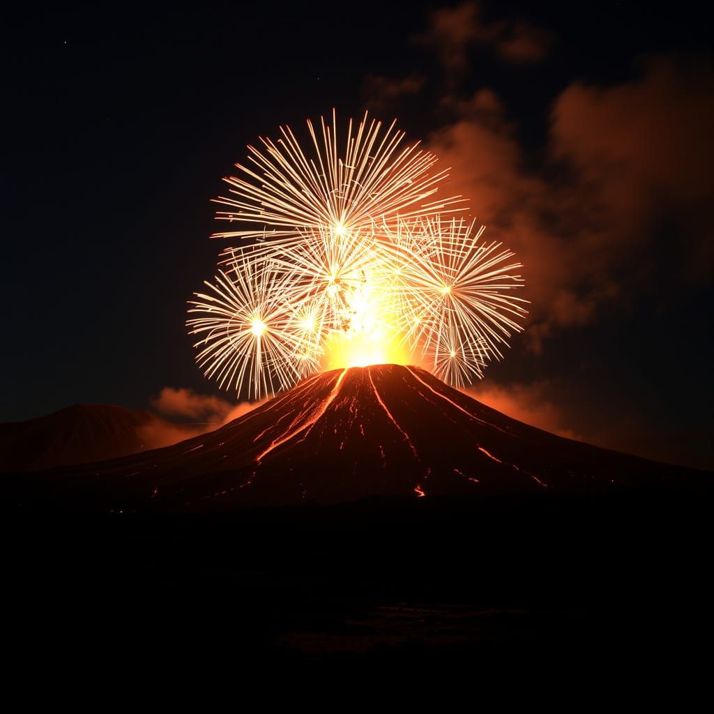 Volcano Erupts in July 4th Fireworks Display