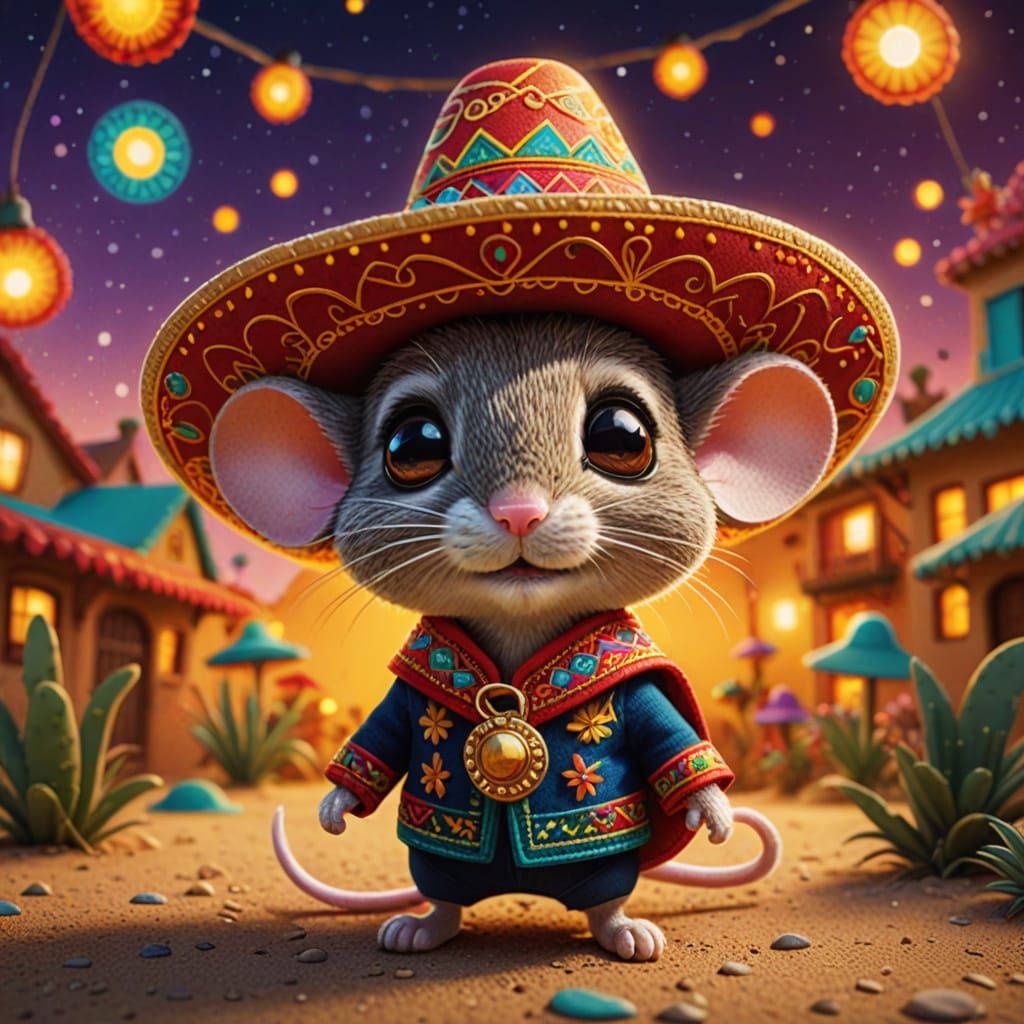 Mouse's Sombrero Adventures in Comic Book Style