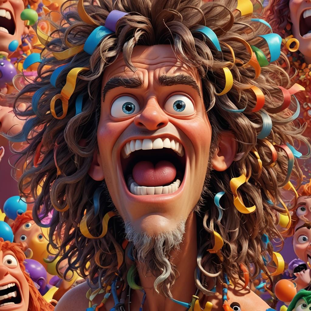 Funny God Making Faces: 3D Pixar-Style Art