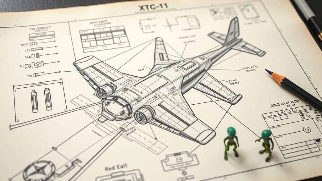 Anti-Gravity Aircraft Blueprint by Alien Concept Artists