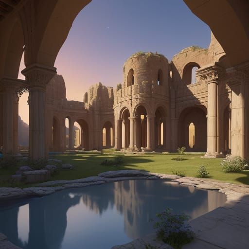 Ethereal Jedi Enclave on Dantooine in Cyberpunk Style