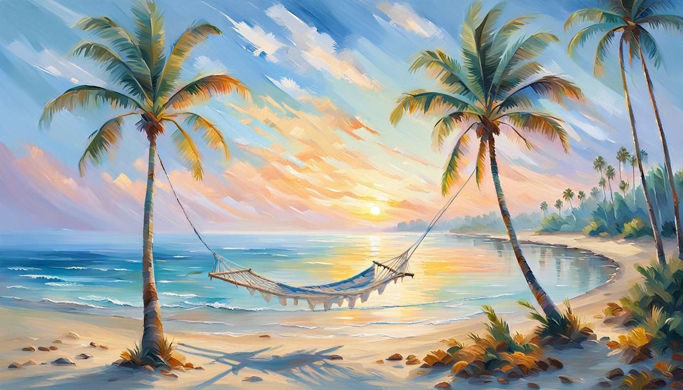 Pacific Shore at Dawn: An Impressionist Oil Painting