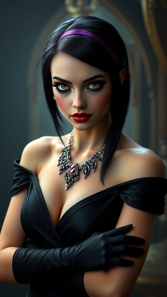 Magica De Spell as Human: Photorealistic Cinematic Portrait