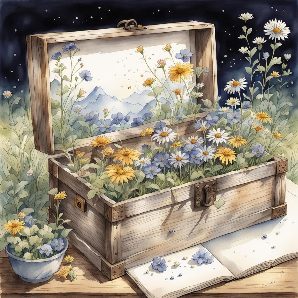 BOXFUL OF WILDFLOWERS