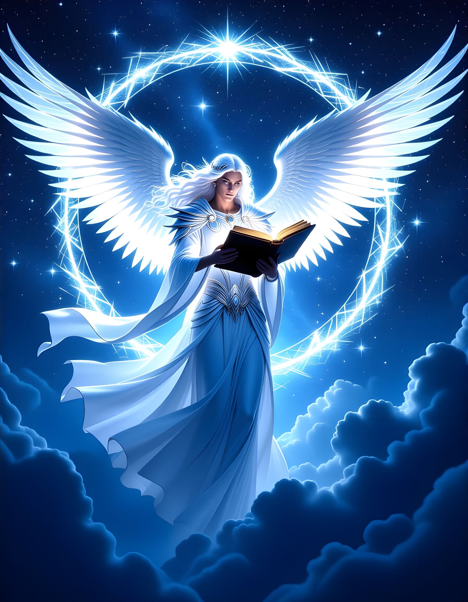 Archangel Emerges from Cosmic Sea of Stars