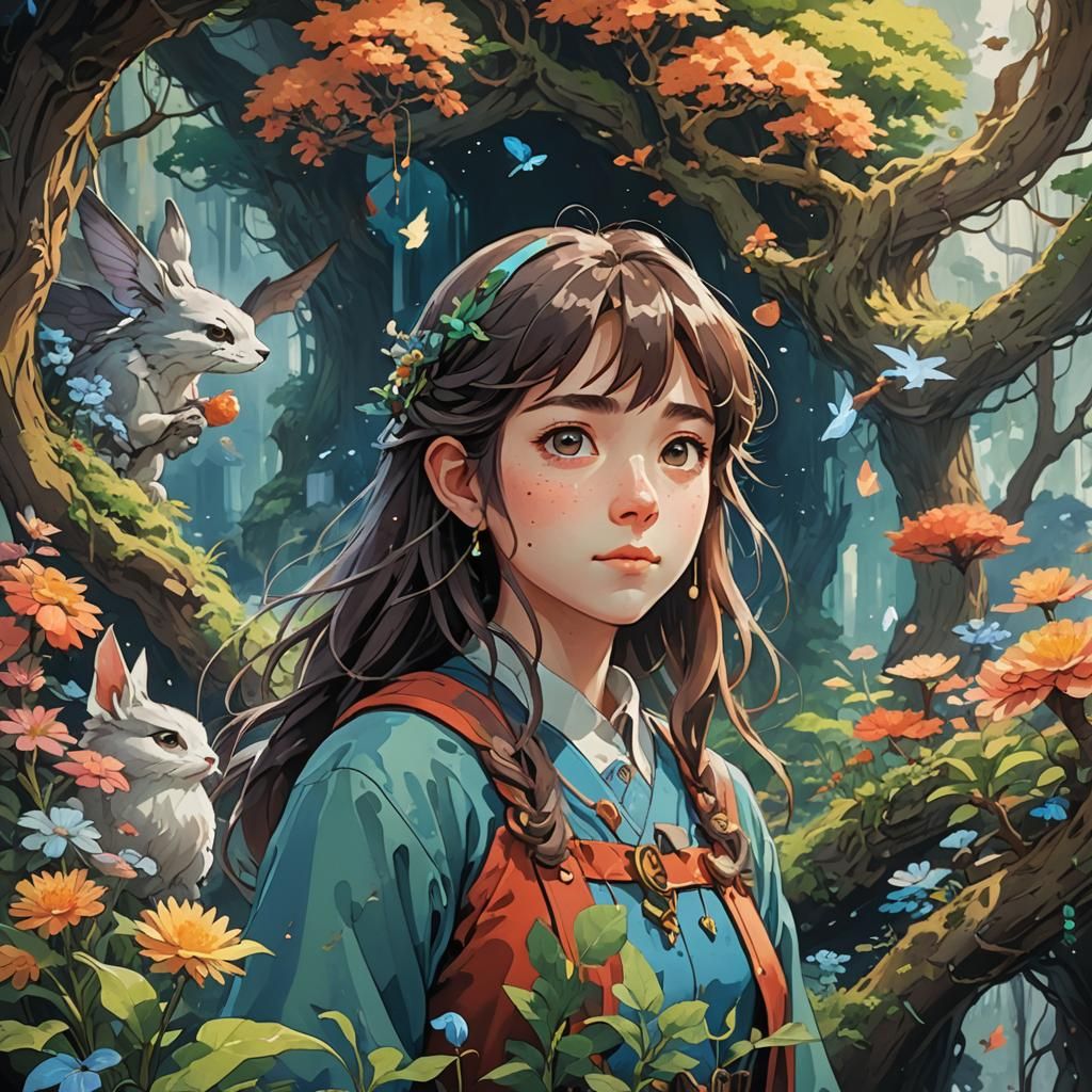 Fantasy Fairycore Scene in Ghibli Style