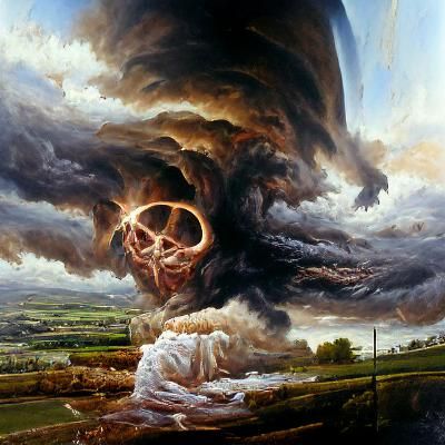 Apocalyptic Wrath of God Oil Painting