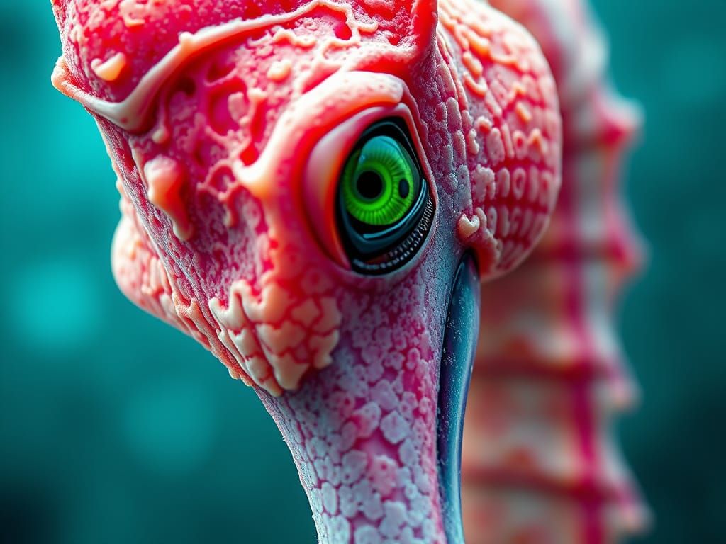 Stunning Digital Painting of a Seahorse's Face with Rainbow ...