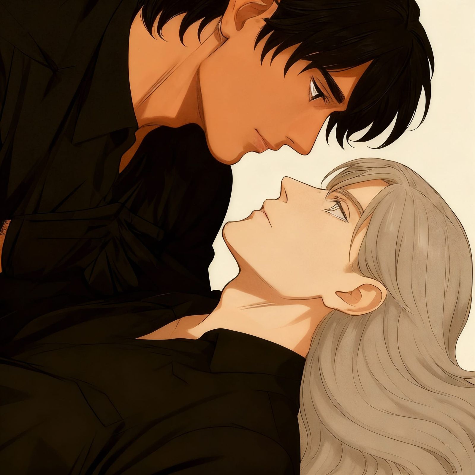 Man's Intense Gaze in Detailed Portrait