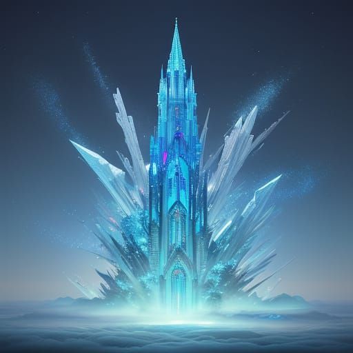 Ethereal Crystal Realms in Vibrant Digital Art