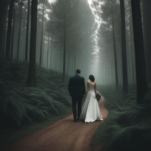 Couple in Forest: Cinematic Film Still
