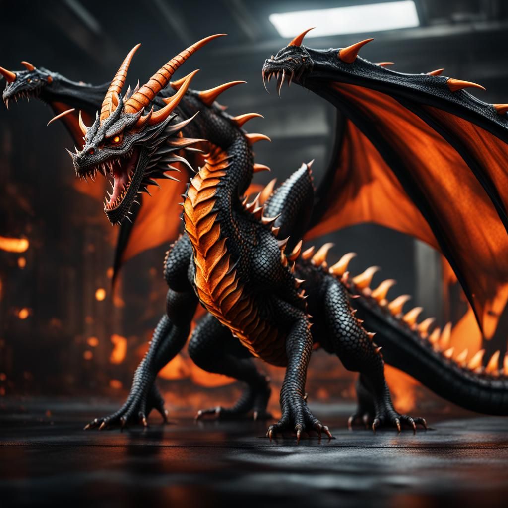 Malevolent Dragon with Accusing Eyes: 3D Liquid Render