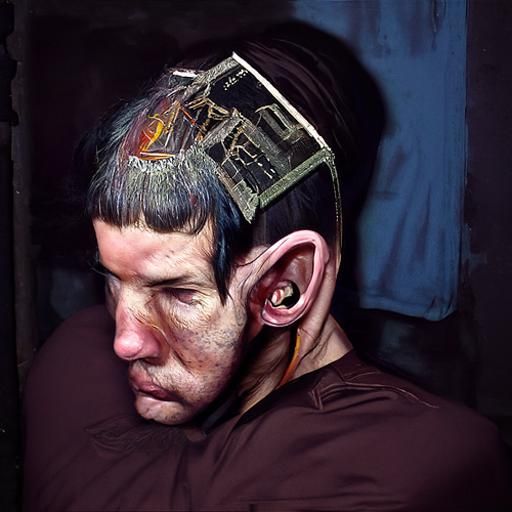 Hyperrealistic Cyberpunk Portrait of Spock