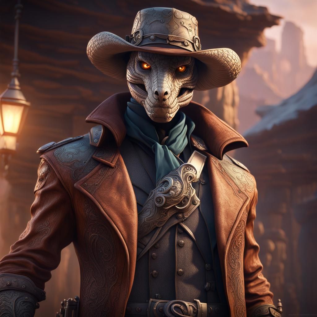 Cobra Gunslinger in a Fantasy Western Setting