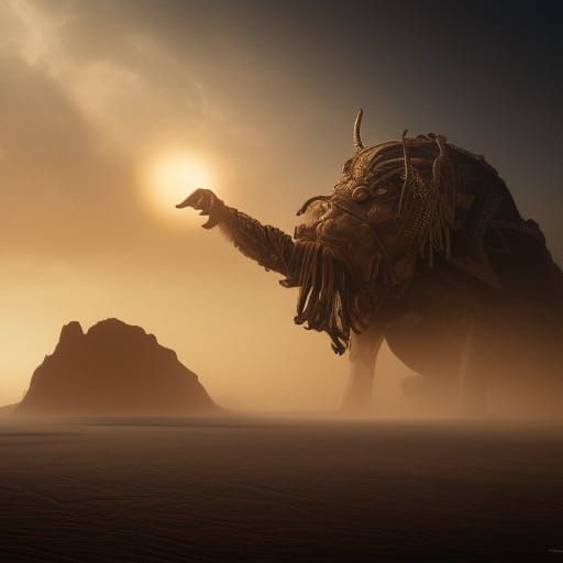 Epic Desert Wanderer in Digital Matte Painting